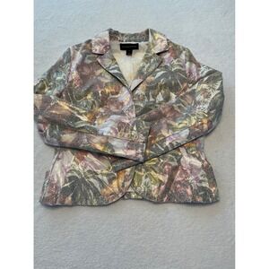 Bagatelle Women's Metallic Floral Blazer Jacket Size M